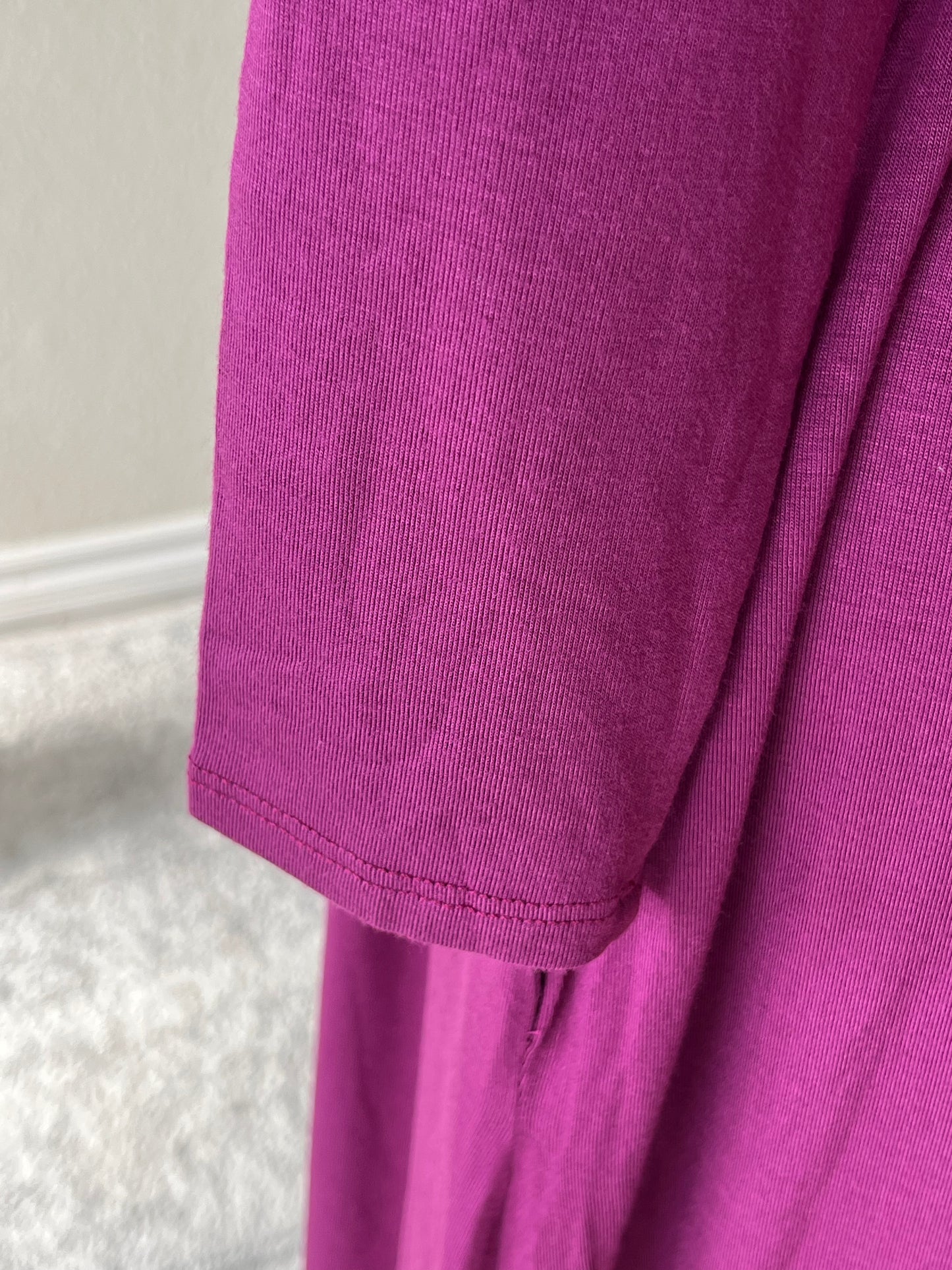 Magenta elastic waist dress with pockets - EmelBoutique
