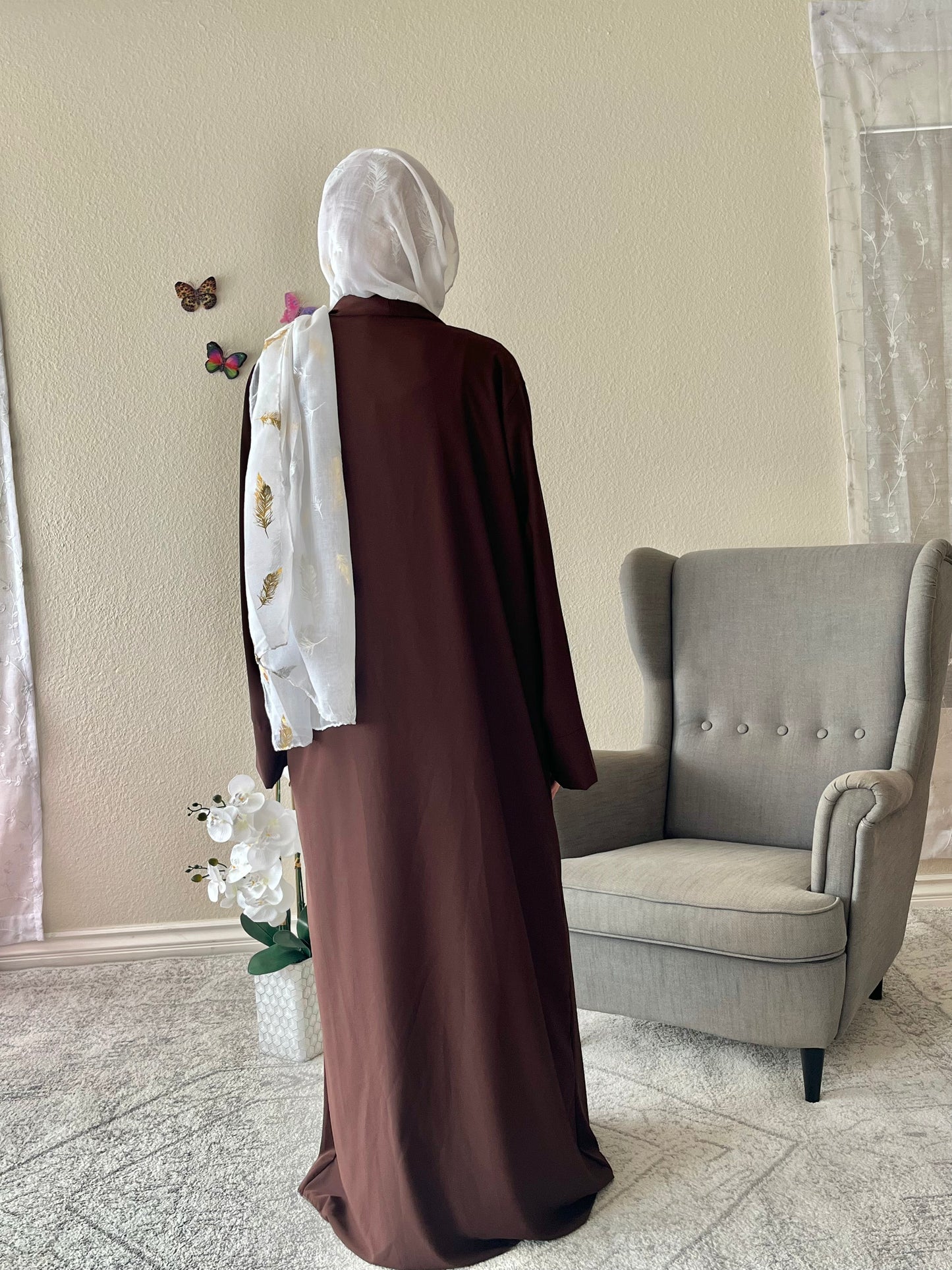 Brown Open Front AbayaBrown Open Front Abaya