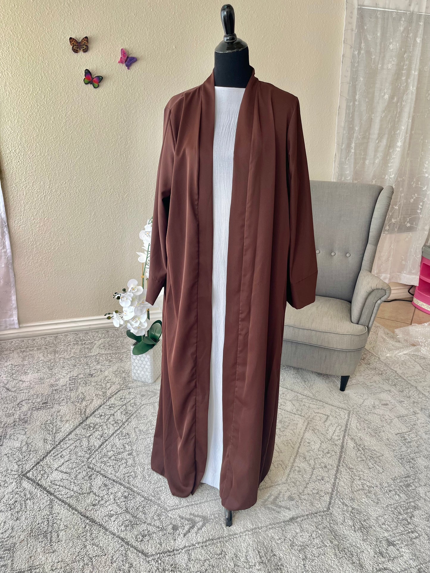 Brown Open Front AbayaBrown Open Front Abaya
