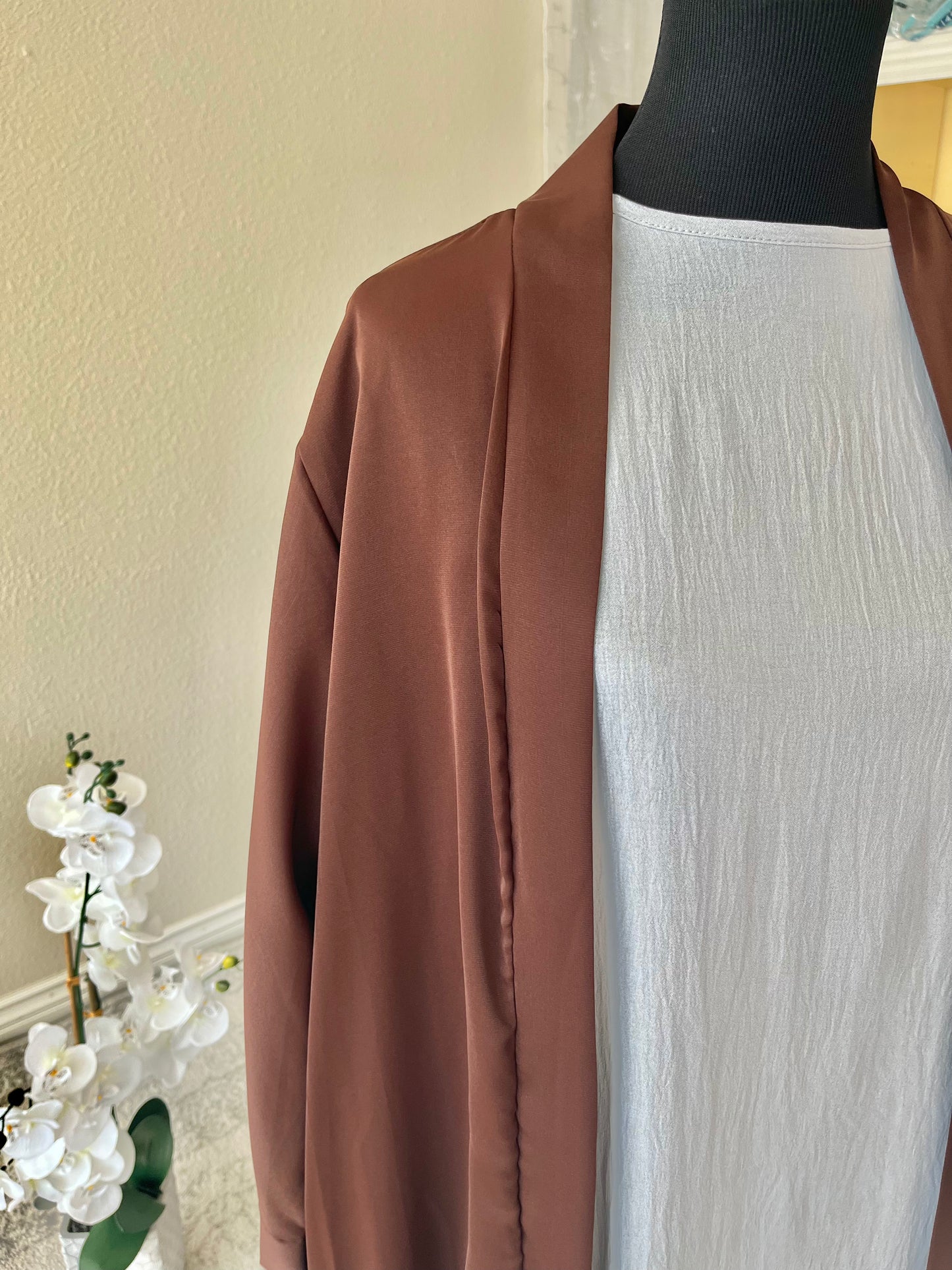 Brown Open Front AbayaBrown Open Front Abaya