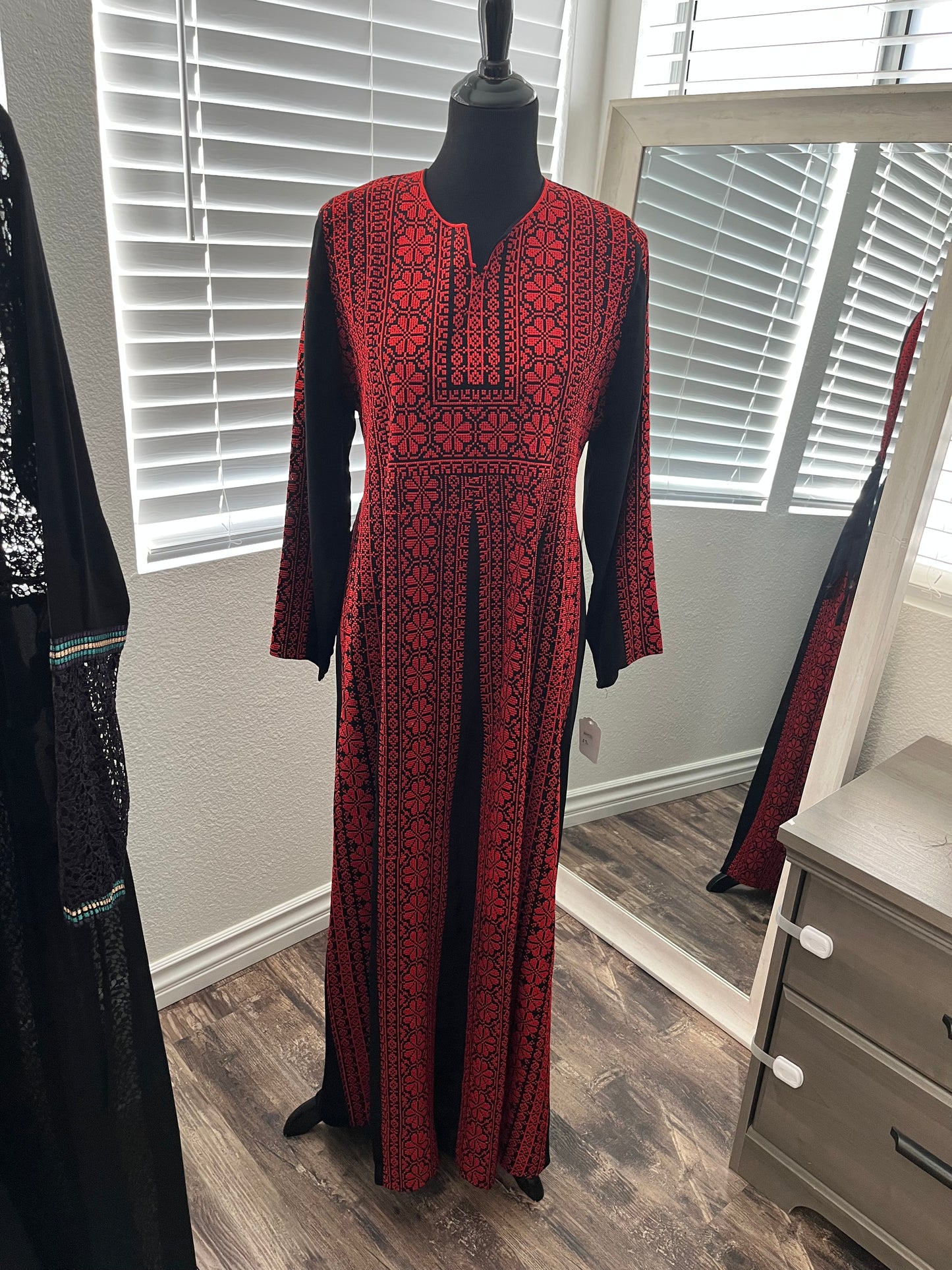 Black And Red Traditional Palestinian Thobe