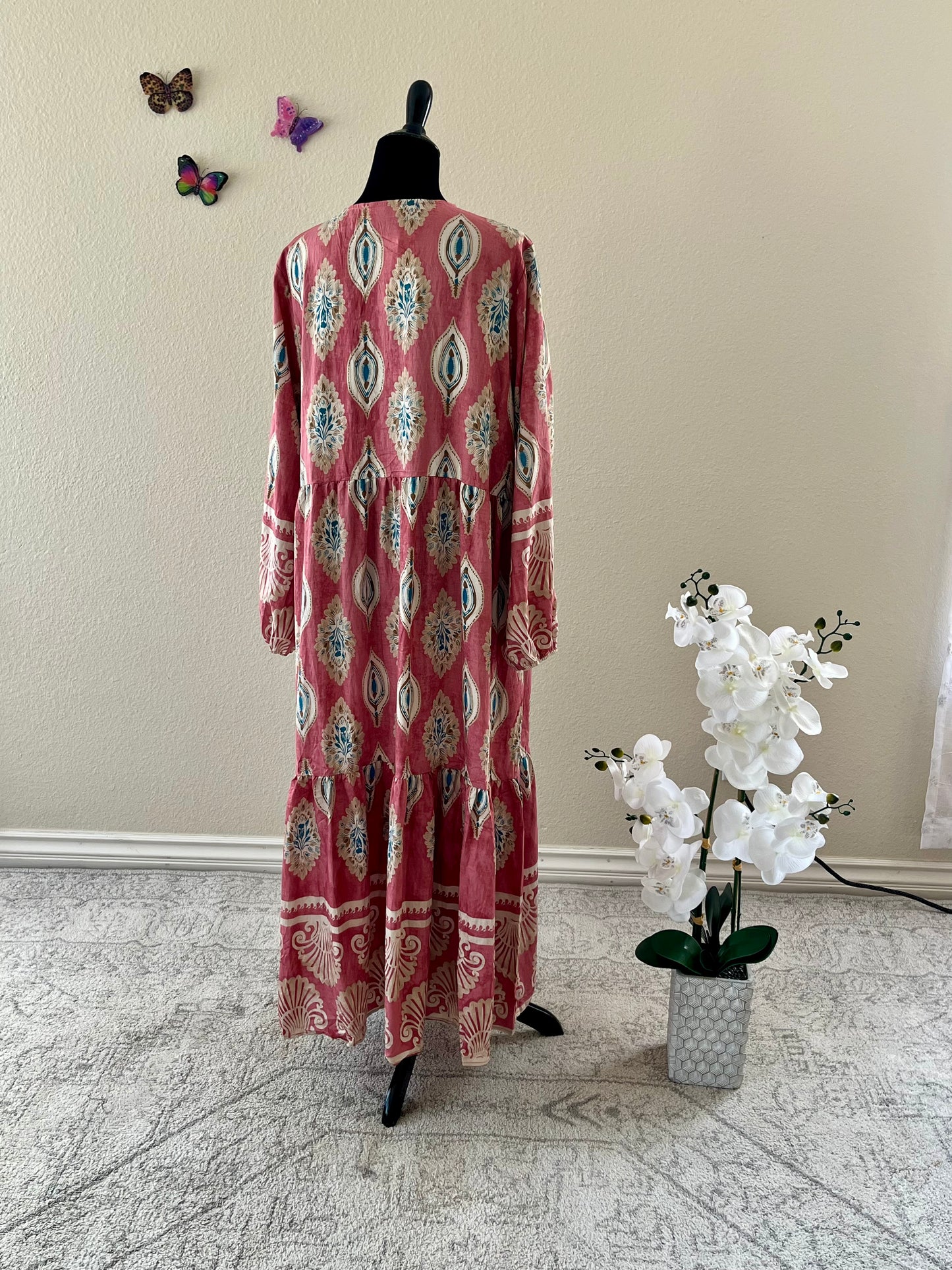 Pink Printed Cotton Dress