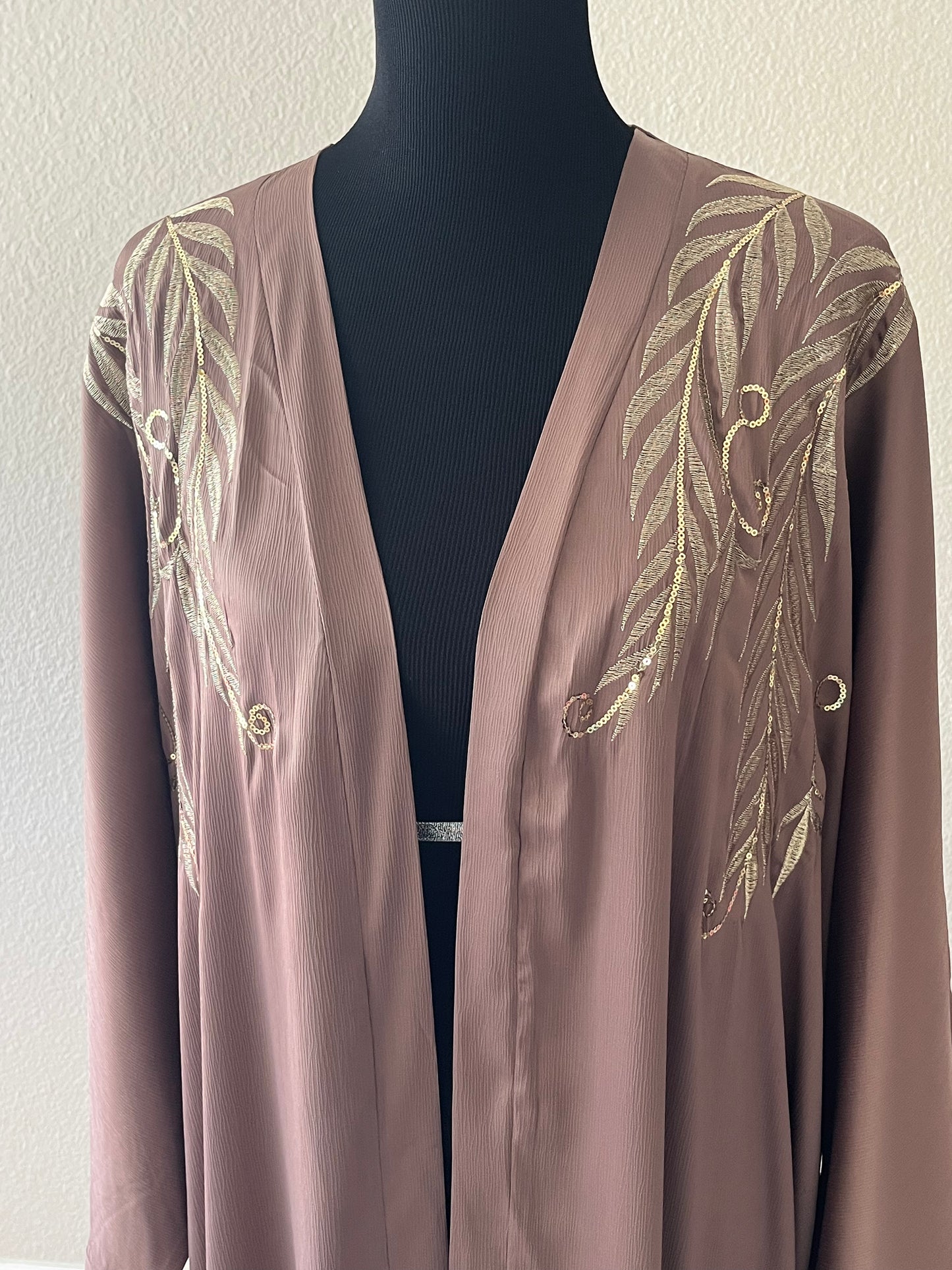 Sahara Golden Leaves Open Abaya