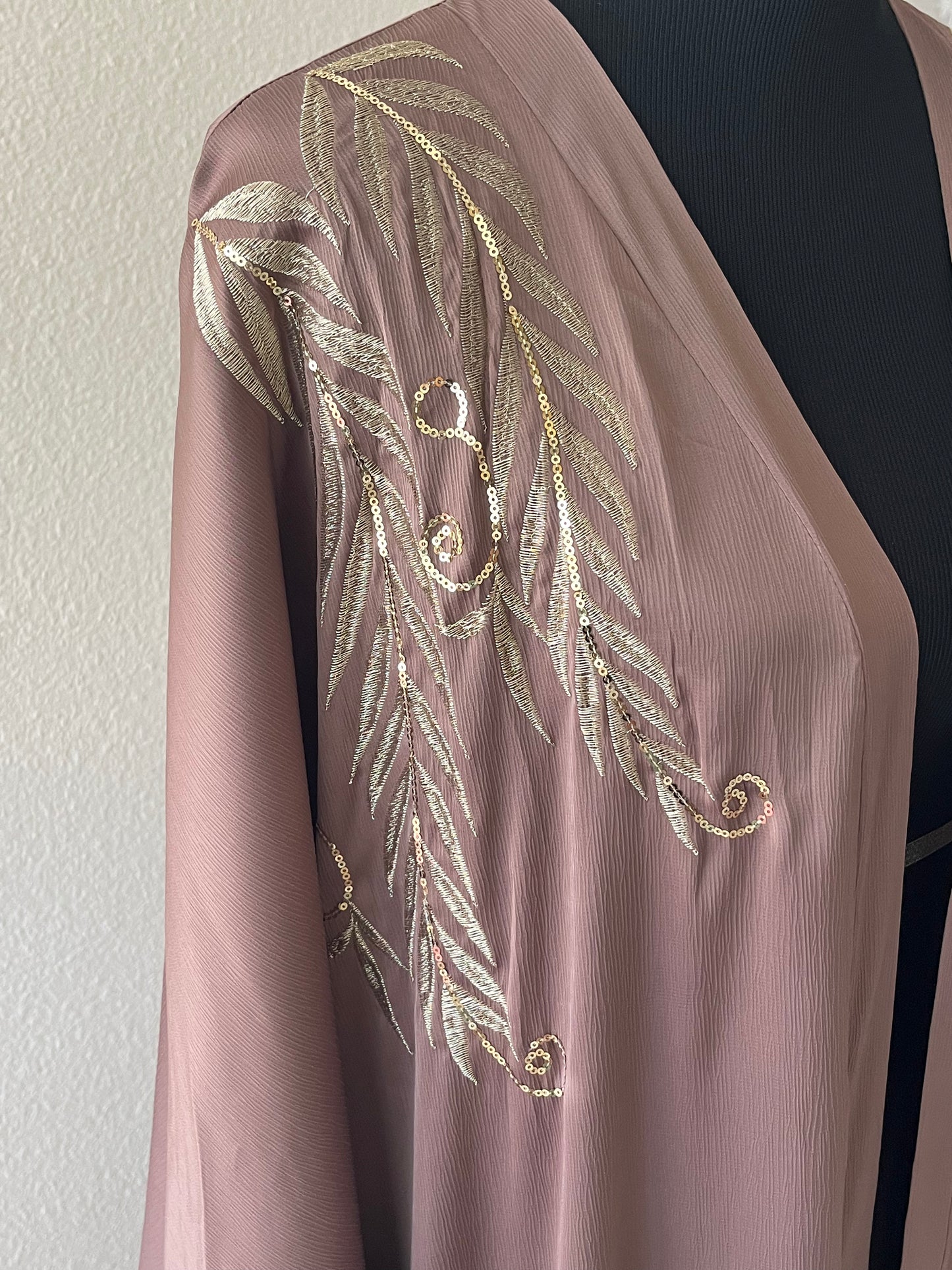 Sahara Golden Leaves Open Abaya
