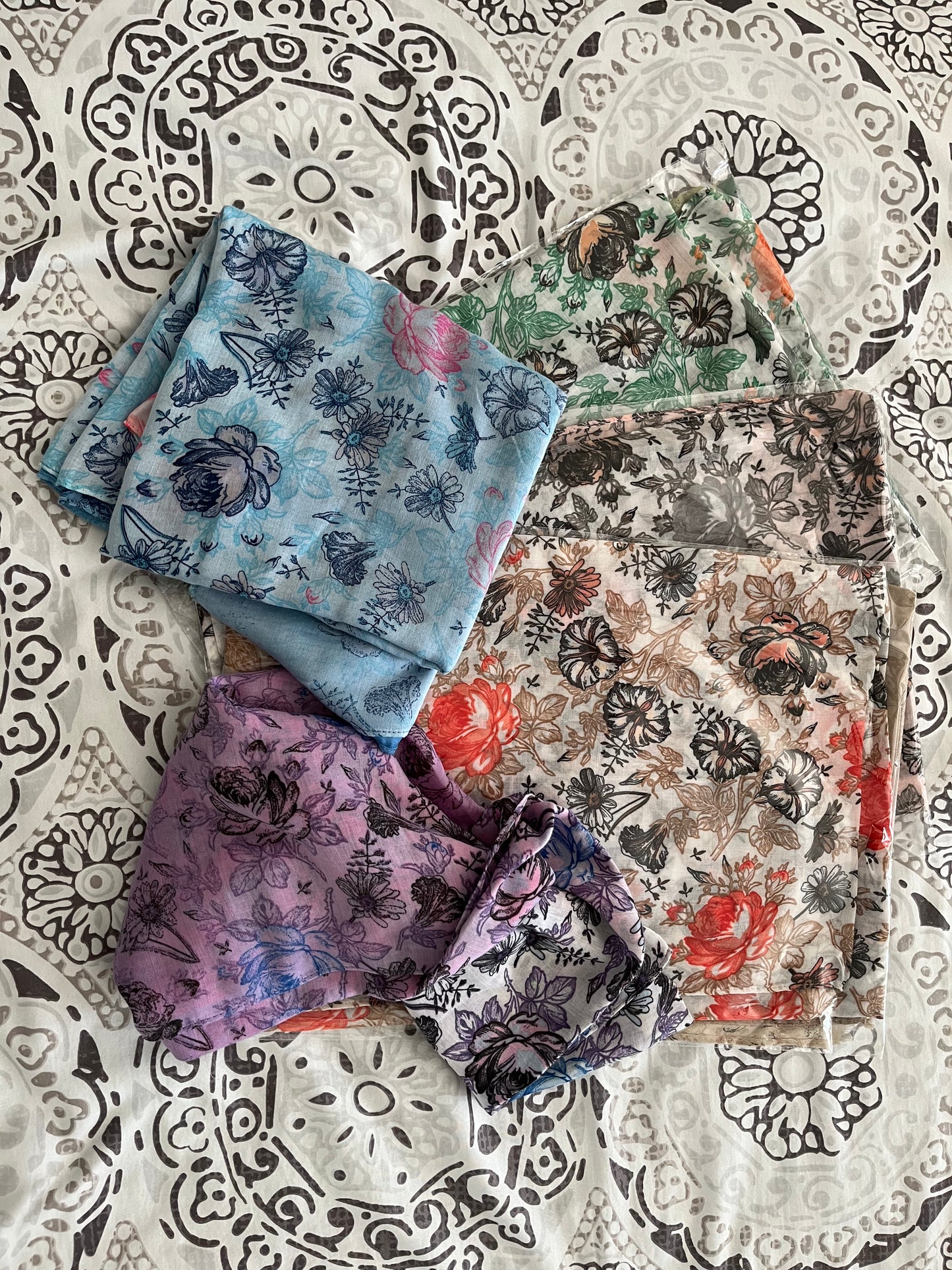 Flower Pattern Hijab (5 Colors)