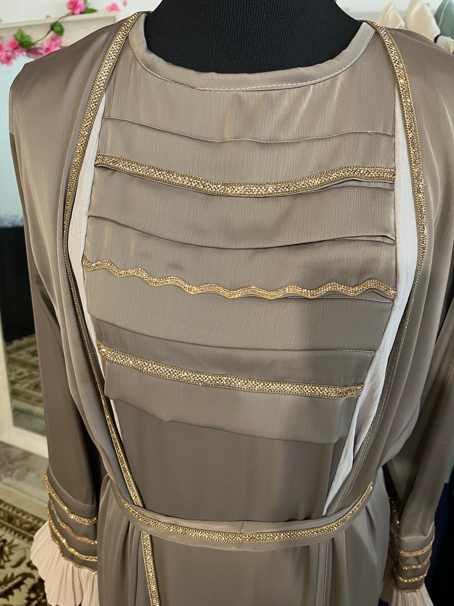 Versailles Beige Muse Two Pieces Abaya