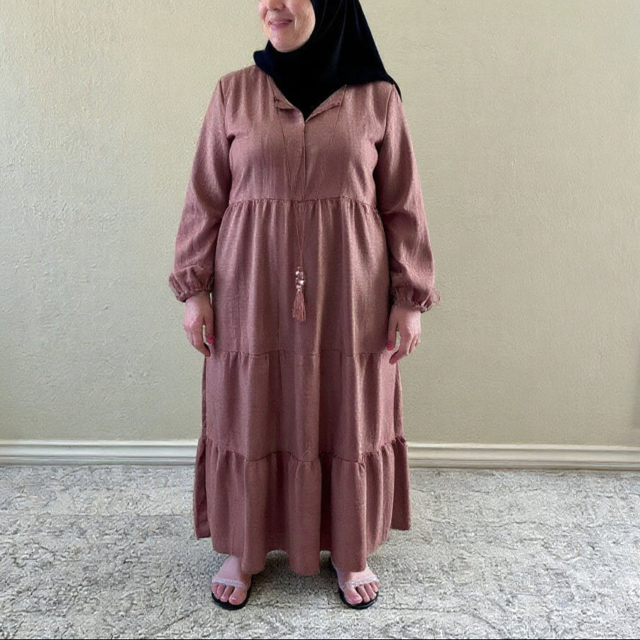Purple Cotton Simple Dress