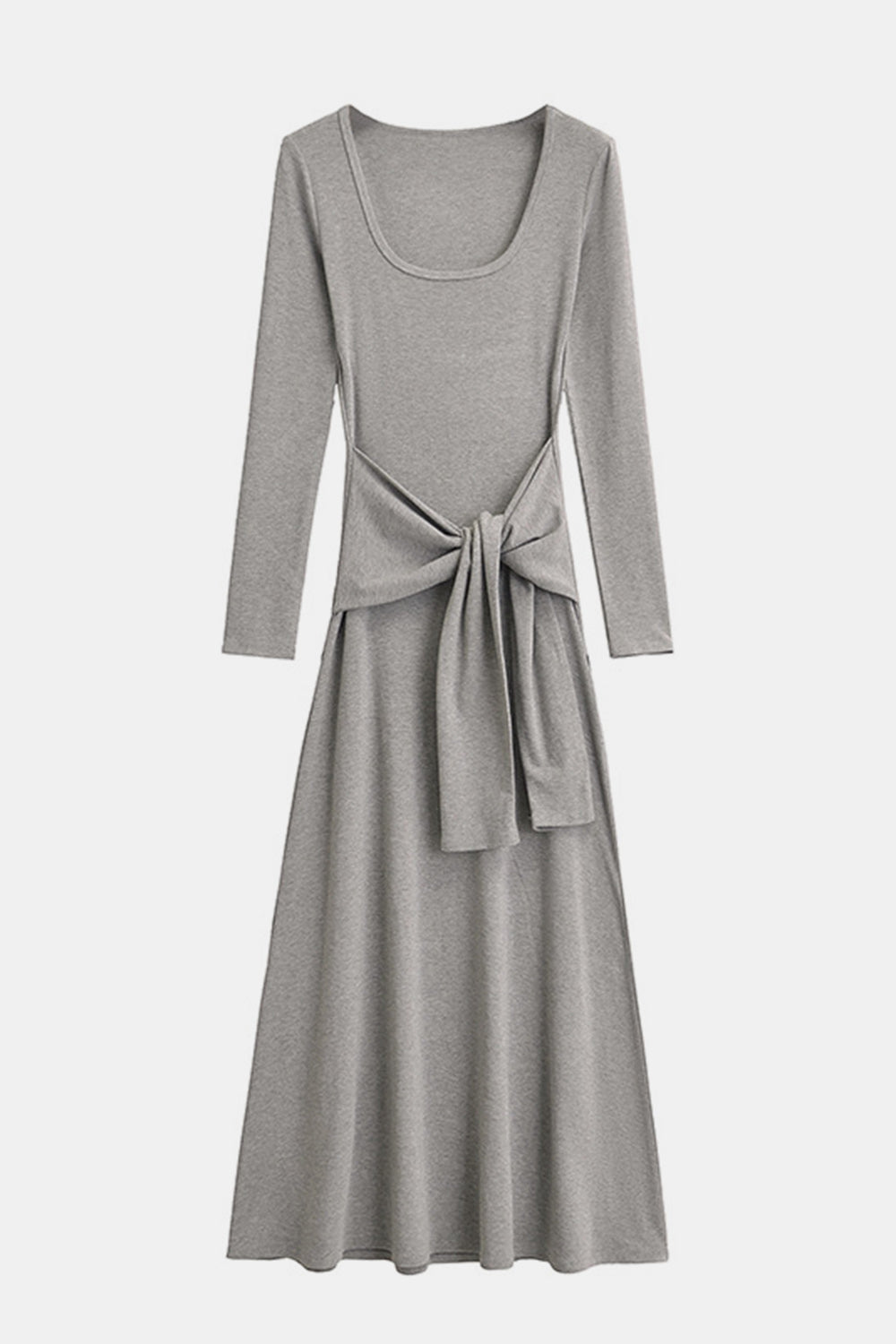 Basic Bae Tied Scoop Neck Long Sleeve Maxi Dress full