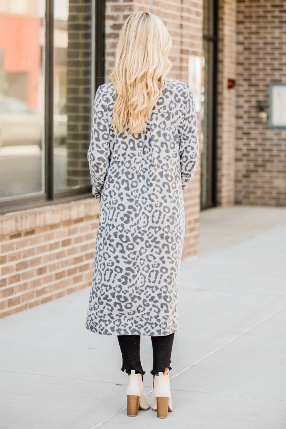 Open Front Leopard Cardigan back