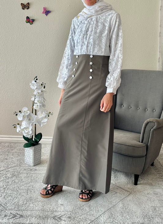 Flower Lace Top Abaya
