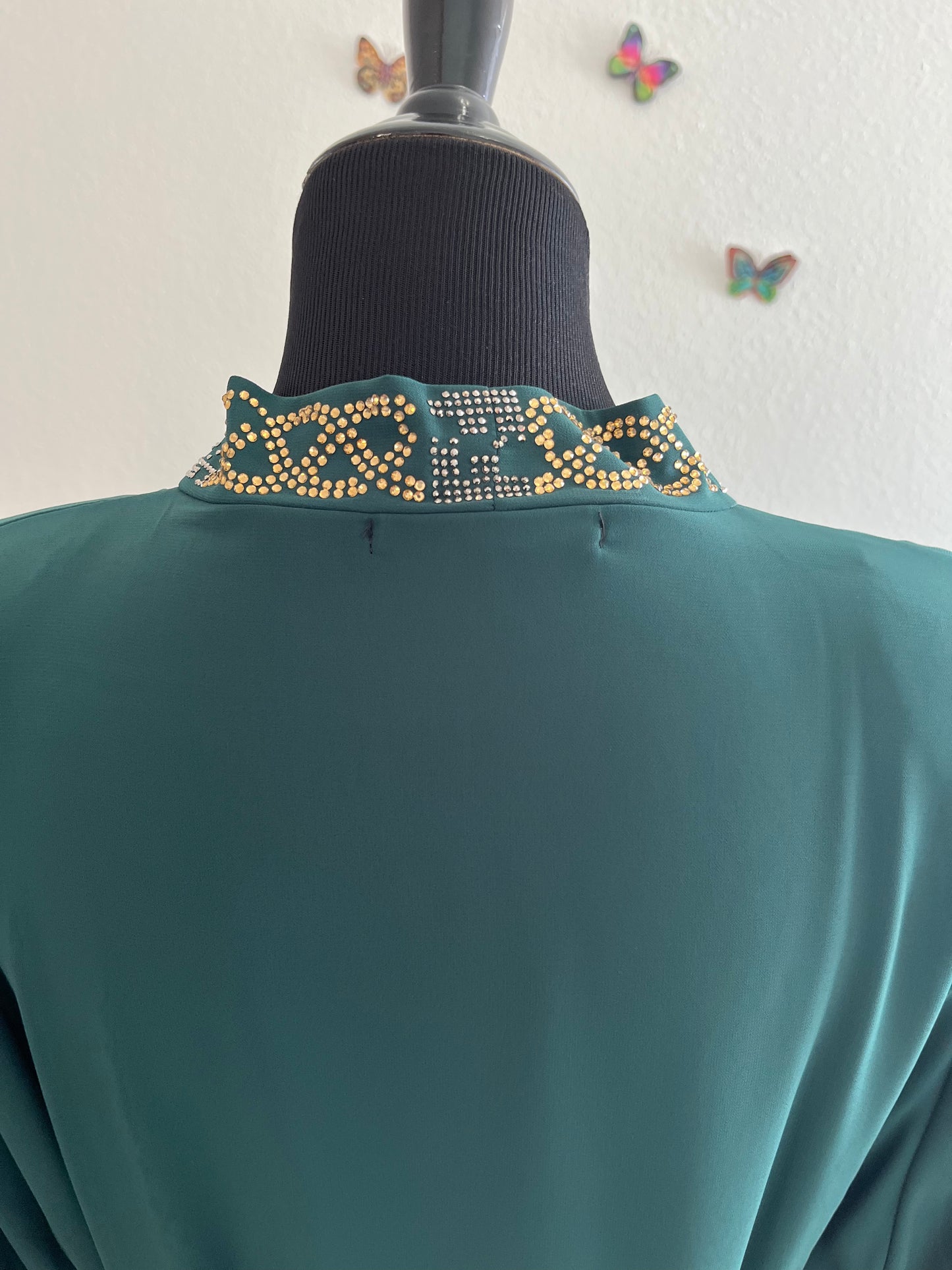 Emerald Glow Layered Abaya With Hijab