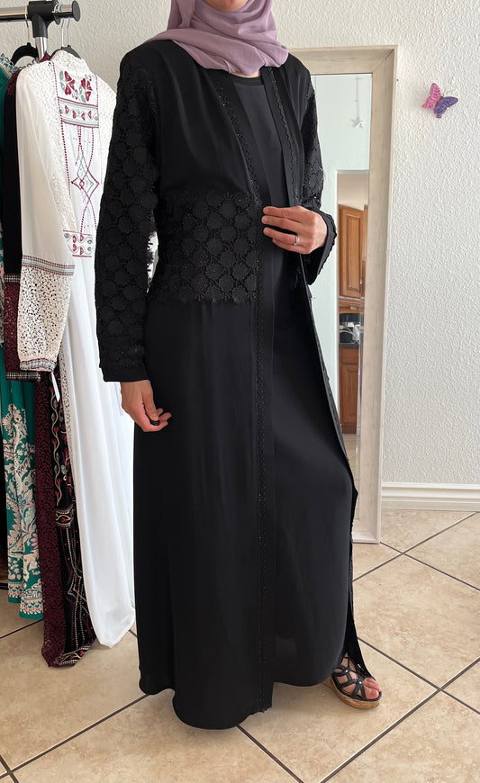 Midnight Majesty Embroidered Abaya