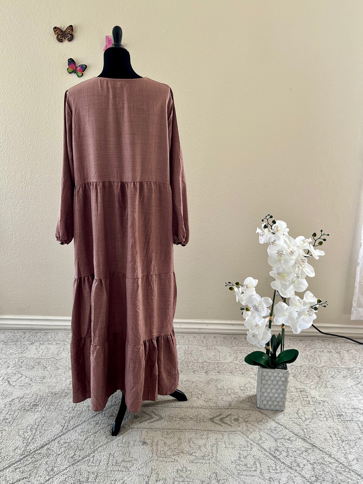 Purple Cotton Simple Dress