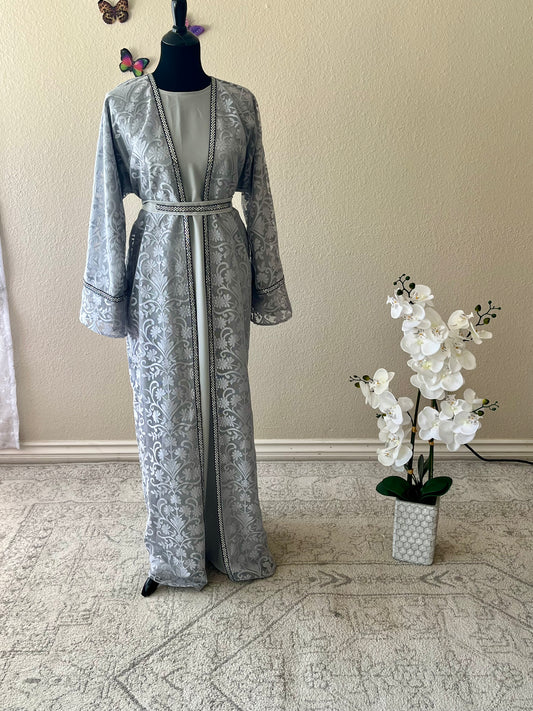Lace Silver Dubai Abaya