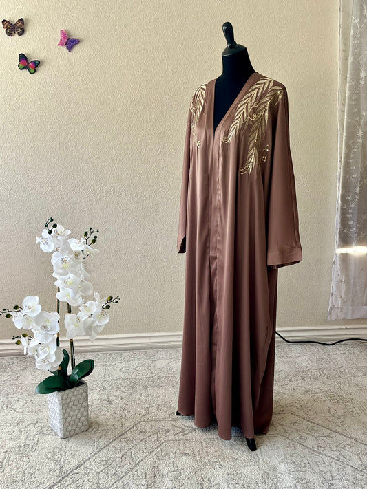 Sahara Golden Leaves Open Abaya