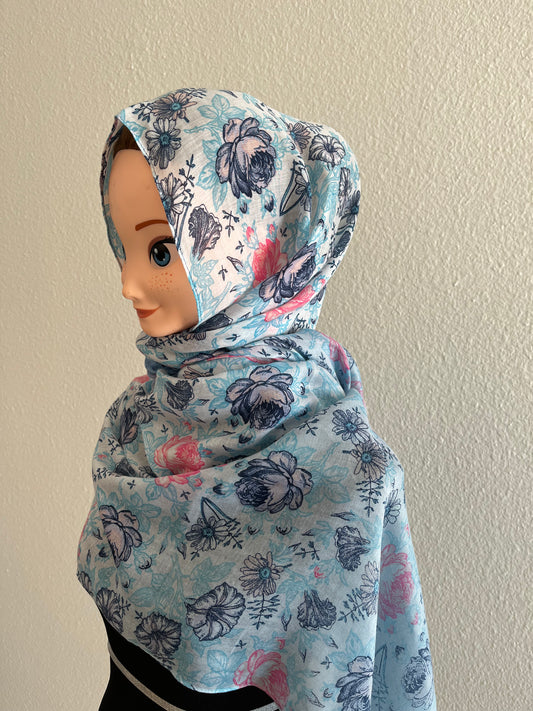 Flower Pattern Hijab (5 Colors)