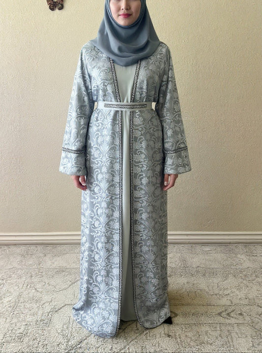 Lace Silver Dubai Abaya