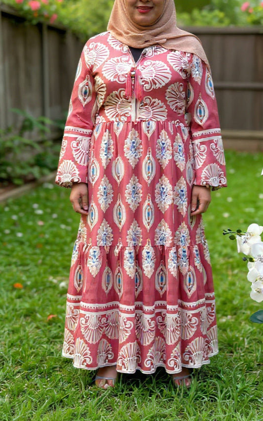 Pink Printed Cotton Dress